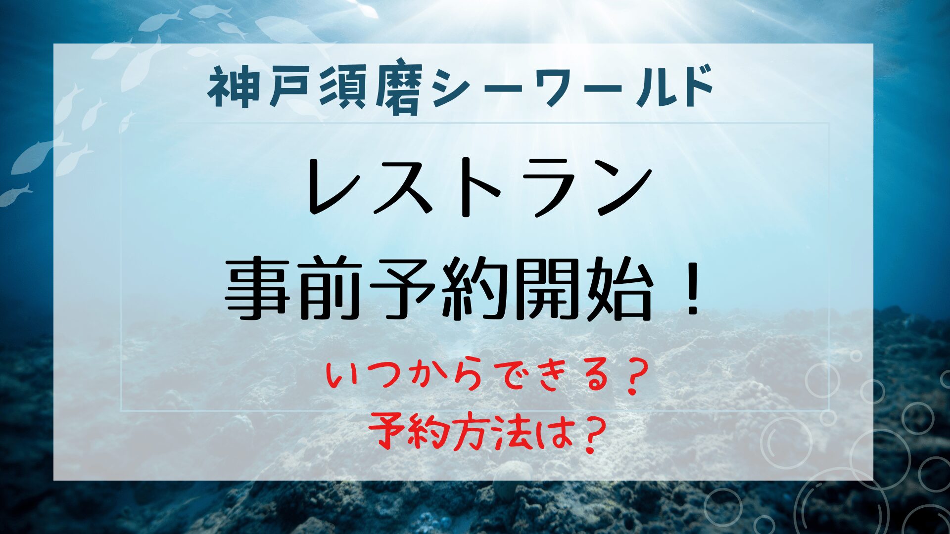 須磨シーワールドのレストラン予約はいつから？